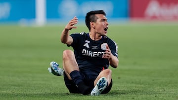 CARSON, CALIFORNIA - FEBRUARY 23: Hirving Lozano #11 of San Diego FC looks for a foul call during the second half of an MLS match between LA Galaxy and San Diego FC at Dignity Health Sports Park on February 23, 2025 in Carson, California. Harry How/Getty Images/AFP (Photo by Harry How / GETTY IMAGES NORTH AMERICA / Getty Images via AFP)