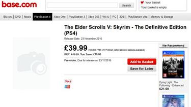 La remasterización de Skyrim saldría el 23 de noviembre