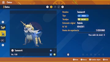 pokemon escarlata purpura teraincursion samurott teratipo bicho 7 estrellas