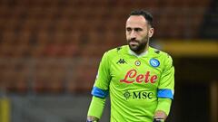 David Ospina en un partido del Napoli