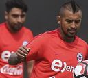 Vidal entrena de forma normal y sería titular ante Argentina