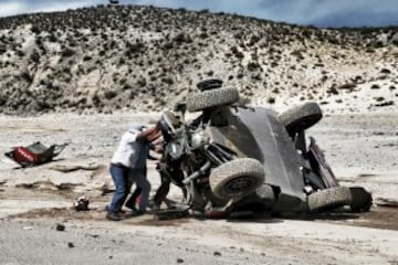 Octava etapa, Salta-Belén.  El coche del piloto francés Sebastien Loeb.