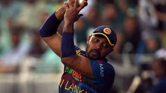 El jugador de críquet Danushka Gunathilaka, durante un partido con la selección de Sri Lanka.