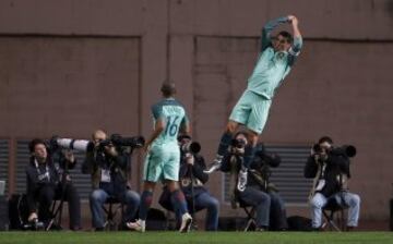 Cristiano Ronaldo celebrando el gol 2-0 para Portugal 