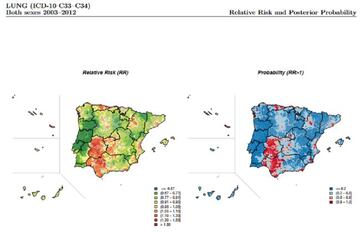 El mapa del cáncer de España y Portugal tiene sorprendentes patrones en los dos países.