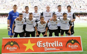 Foto del primer once en Liga en el que participó José Luis Gayà. Fue el 27 de abril de 2014 contra el Atlético de Madrid.