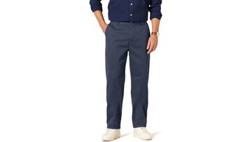 Pantalón chino antiarrugas azul marino para hombre de Amazon Essentials