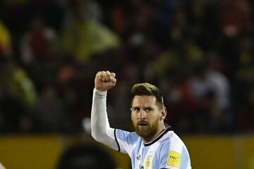 Argentina's Lionel Messi celebrates 