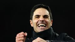 Soccer Football - Champions League - Round of 16 - Second Leg - Arsenal v FC Porto - Emirates Stadium, London, Britain - March 12, 2024 Arsenal manager Mikel Arteta celebrates after the match Action Images via Reuters/Andrew Boyers