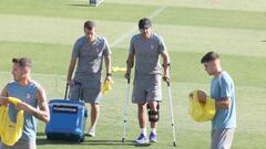 Simeone, con muletas y con la nevera a cuestas