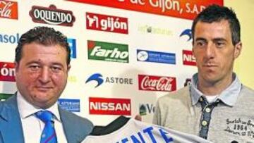 <b>PRESENTADO. </b>Emilio de Dios y Lafuente en la presentación del meta vasco, que llega del Athletic lo que resta de temporada.