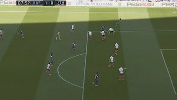 Fuera de juego de Alba en el primer gol del Barça en el 8'