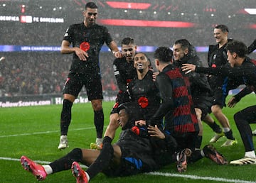 Celebracin del Bar?a en Benfica.