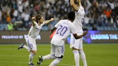Modric celebra su gol al Athletic en Riad.