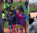 El feo gesto de Abde del Barça B que generó la trifulca contra el Linense