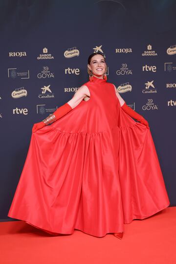  Raquel Snchez Silva, presentadora de Maestros de la Costura, a su llegada a la alfombra roja de los Premios Goya. 