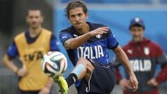 Cerci en un entrenamiento con Italia.