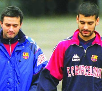 Mourinho y Guardiola en el Barcelona en el Barcelona.