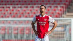 NUREMBERG, GERMANY - JULY 08: Pablo Mari of Arsenal FC looks dejected during the pre-season friendly match between 1. FC Nürnberg and Arsenal F.C. at Max-Morlock-Stadion on July 8, 2022 in Nuremberg, Germany. (Photo by Harry Langer/DeFodi Images via Getty Images)