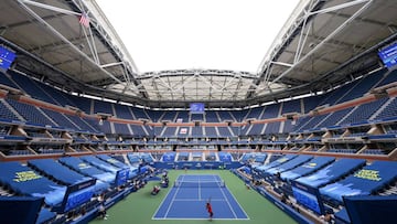 Imagen de la pista Arthur Ashe durante un partido del US Open.