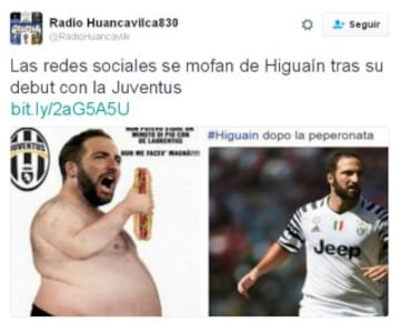 Los mejores memes del sobrepeso de Higuaín en la Juve