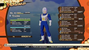 Trunks: súper ataques y transformaciones en Dragon Ball Z: Kakarot