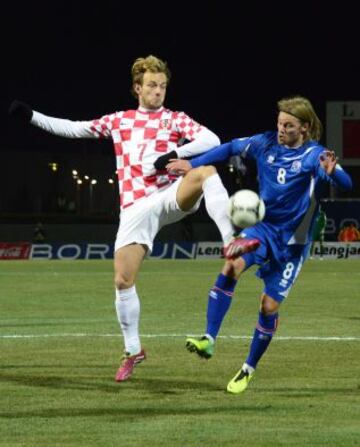 Partido de ida Islandia-Croacia, Rakitic y Bjarnason.