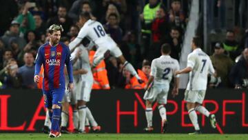 Messi tras el gol del Madrid.