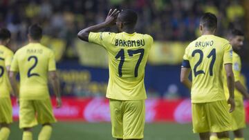 Celebración de Bakambu en un reciente tanto anotado ante el Athletic de Bilbao en el Estadio de la Cerámica.