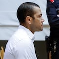 Brazil soccer player Dani Alves sits in court during the first day of his trial in Barcelona