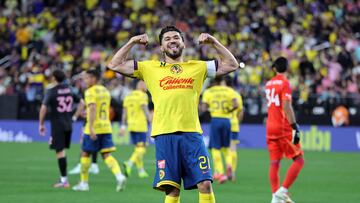 LAS VEGAS, NEVADA - JANUARY 18: Henry Martin #21 of America celebrates after scoring a goal against Inter Miami CF in the first half of their preseason friendly match at Allegiant Stadium on January 18, 2025 in Las Vegas, Nevada.   Ethan Miller/Getty Images/AFP (Photo by Ethan Miller / GETTY IMAGES NORTH AMERICA / Getty Images via AFP)