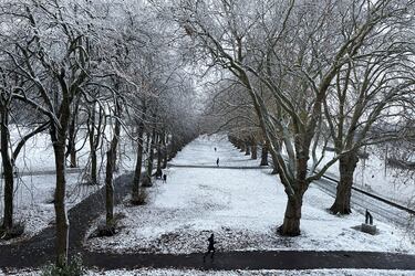 A pesar de las bajas temperaturas varias personas se ejercitan en los parques de Londres. 