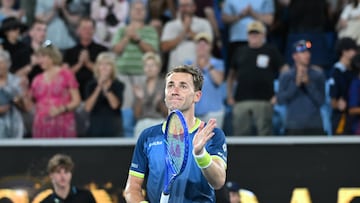 MELBOURNE (Australia), 19/01/2026.- Casper Ruud of Norway after winning his Mens Singles first round match against Mattia Bellucci of Italy at the Australian Open tennnis tournament in Melbourne, Australia, 19 January 2026. (Tenis, Italia, Noruega) EFE/EPA/JAMES ROSS AUSTRALIA AND NEW ZEALAND OUT