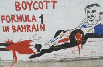 Las protestas contra el GP de Bahrain de Formula 1 en imágenes