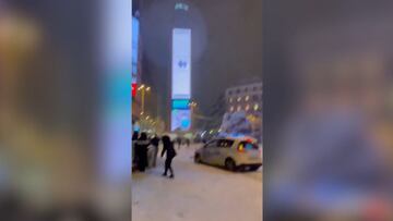 La divertida guerra de nieve que se vivió en las calles de Madrid