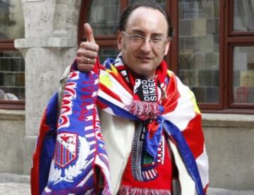 La afición del Atlético de Madrid toma las calles de Múnich