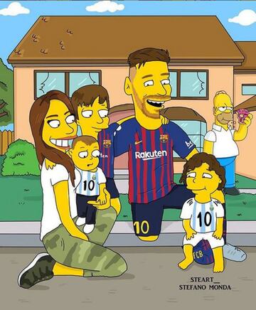 Figuras del fútbol mundial echas al estilo de Los Simpsons