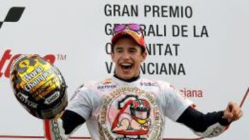 Marc M&aacute;rquez celebra su t&iacute;tulo de MotoGP