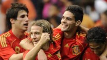 <b>ÉXITO. </b>Javi Martínez, Capel, Botía y Parejo, cuatro Sub-21 felices.