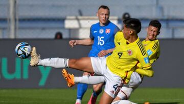 Fernando Álvarez en un partido de la Selección Colombia en el Mundial Sub 20.