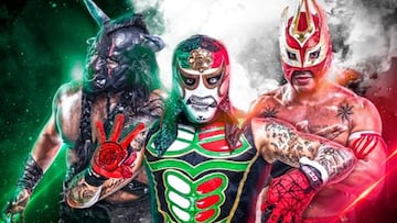 Este es uno de los posters de Lucha Libre World Cup donde aparece Pentagón Jr., Laredo Kind y Taurus.