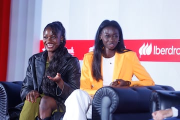 Fátima Diame, atleta y Bronce Mundial Indoor en salto de longitud y Tessy Ebosele, atleta y finalista mundial.
