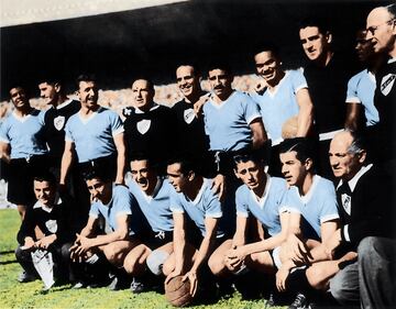 La selección uruguaya fue campeona del mundo por segunda vez tras ganar a Brasil por 1-2. Fueron campeones con un total de 15 goles.