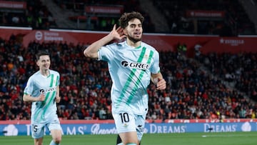 Abde celebra su gol ante el Mallorca.