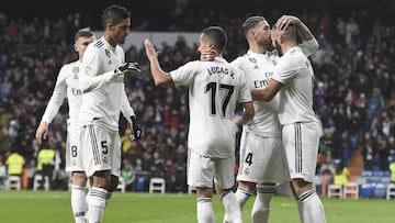 15/12/18 PARTIDO ENTRE EL REAL MADRID Y EL RAYO VALLECANO CELEBRADO EN EL ESTADIO SANTIAGO BERNABEU
 1-0 GOL BENZEMA