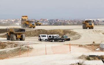 Obras de los accesos al nuevo estadio.