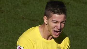 Vietto celebra un gol con el Villarreal.