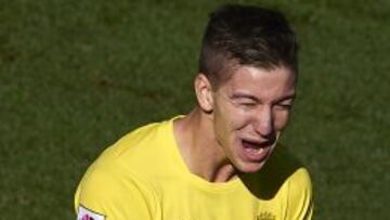 Vietto celebra un gol con el Villarreal.