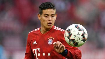 James Rodríguez durante un partido con Bayern Múnich por Copa de Alemania.