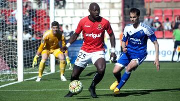 Emaná, en el partido ante el Mirandés.